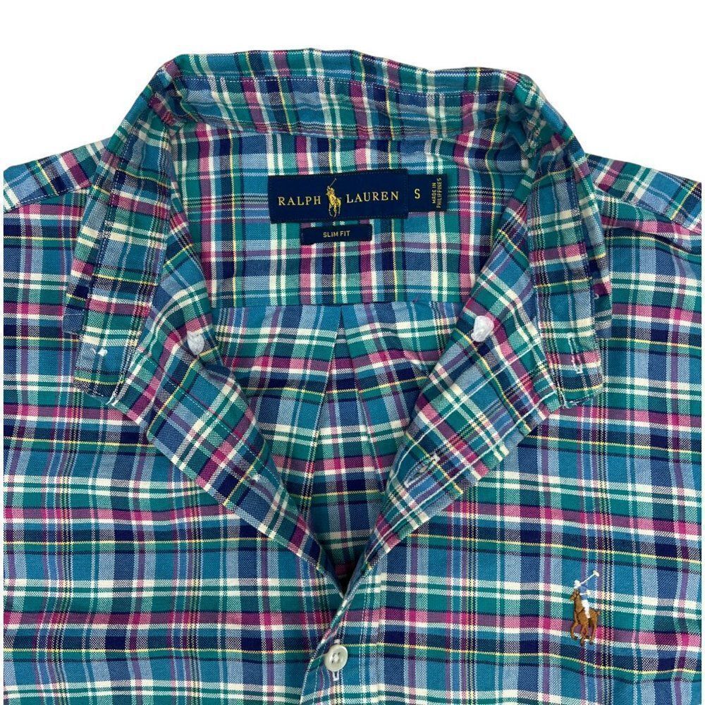 New POLO Ralph Lauren Men US S Multicolor Plaid Shirt Long Sleeve Button Down - Picture 3 of 7